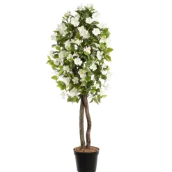 White artificial outdoor hibiscus tree