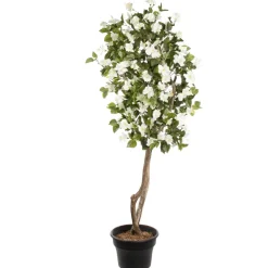 White artificial outdoor hibiscus tree