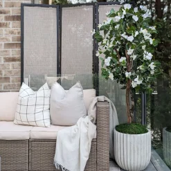 White artificial outdoor hibiscus tree