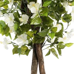 White artificial outdoor hibiscus tree