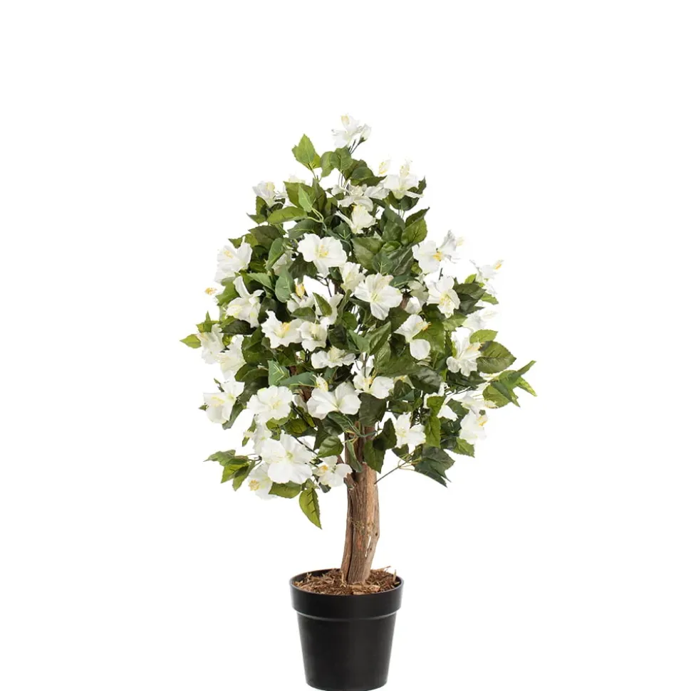 White artificial outdoor hibiscus tree