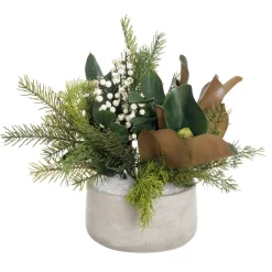 White berry and pine Christmas centerpiece, 14 x 16"