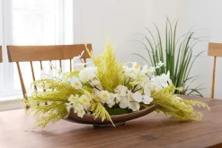 White cherry blossom and pampas centerpiece