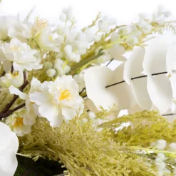 White cherry blossom and pampas centerpiece