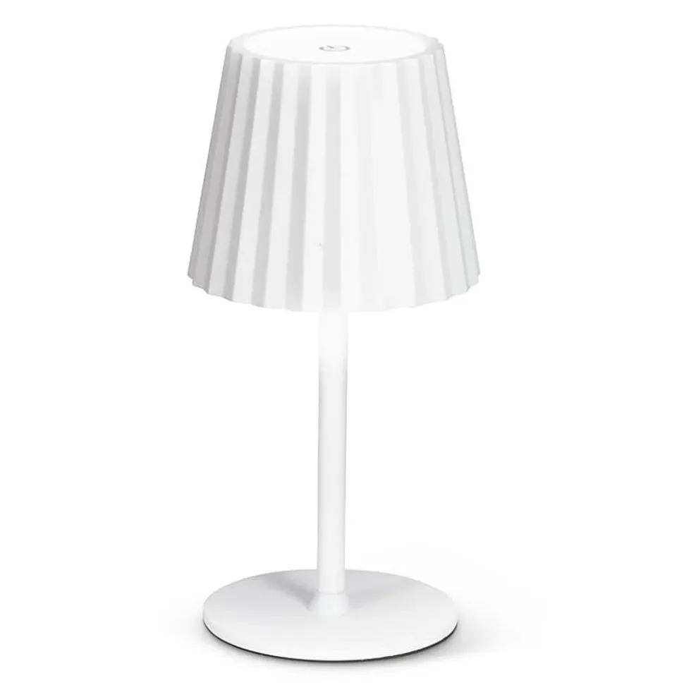 White cordless dimmable LED table lamp, 15"