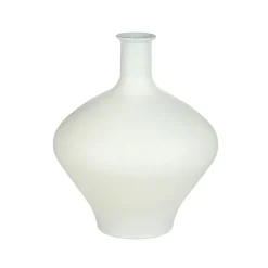 White curved bottle in glass, 18 x 14,5"