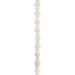 White fur pom-pom garland, 61"