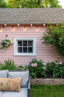 White hibiscus outdoor hanging flower basket, 24 x 22″