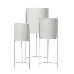 White metal plant stand