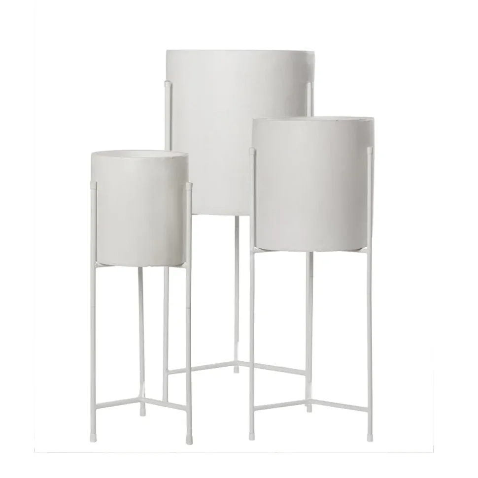 White metal plant stand