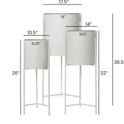 White metal plant stand
