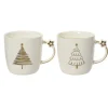 White porcelain mug with Christmas tree print, 3,5 x 2,5"