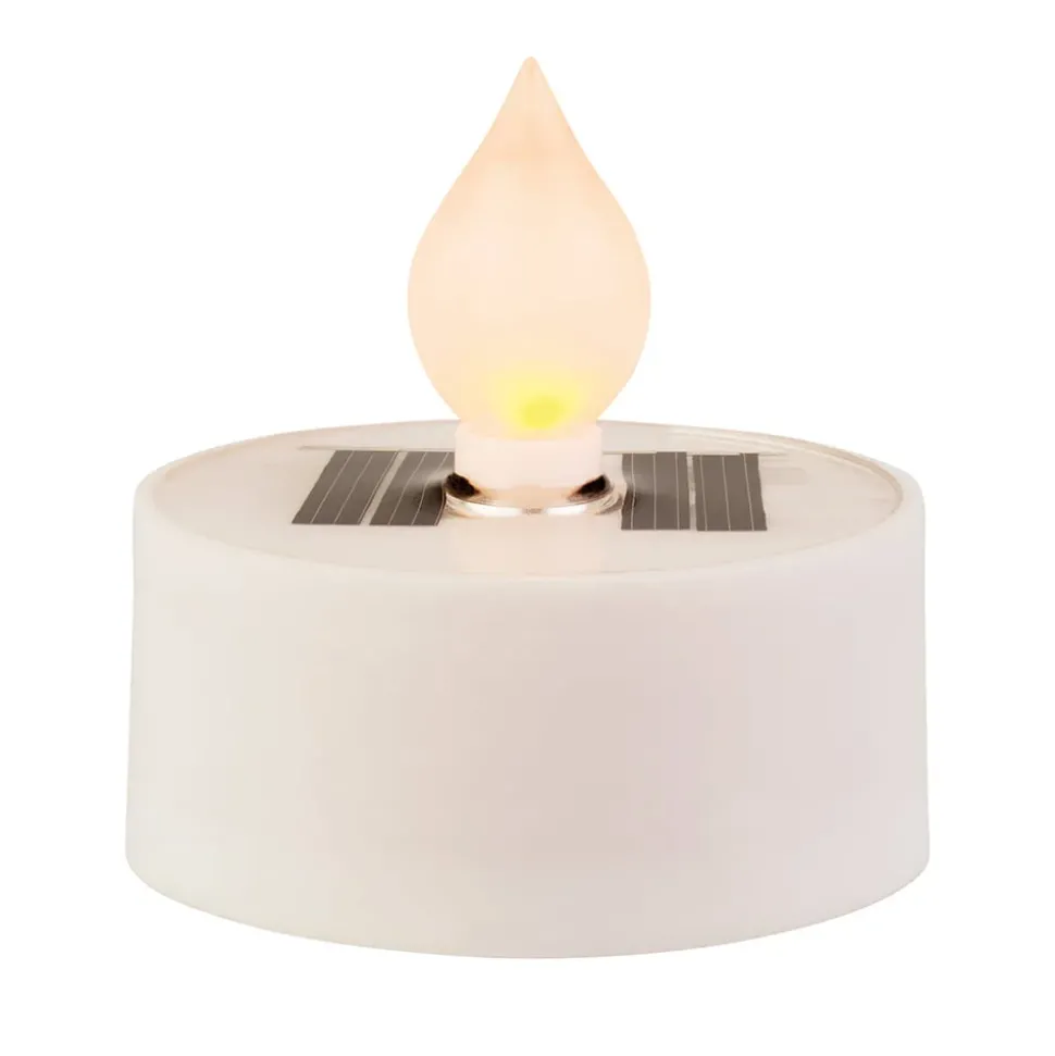 White solar tealight candle, 1 x 2″