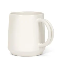 White stoneware coffee mug, 12 oz