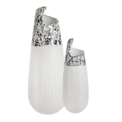 White textured ceramic vase