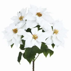 White velvet poinsettia bouquet, 22"