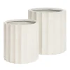 White wavy fibercement planter
