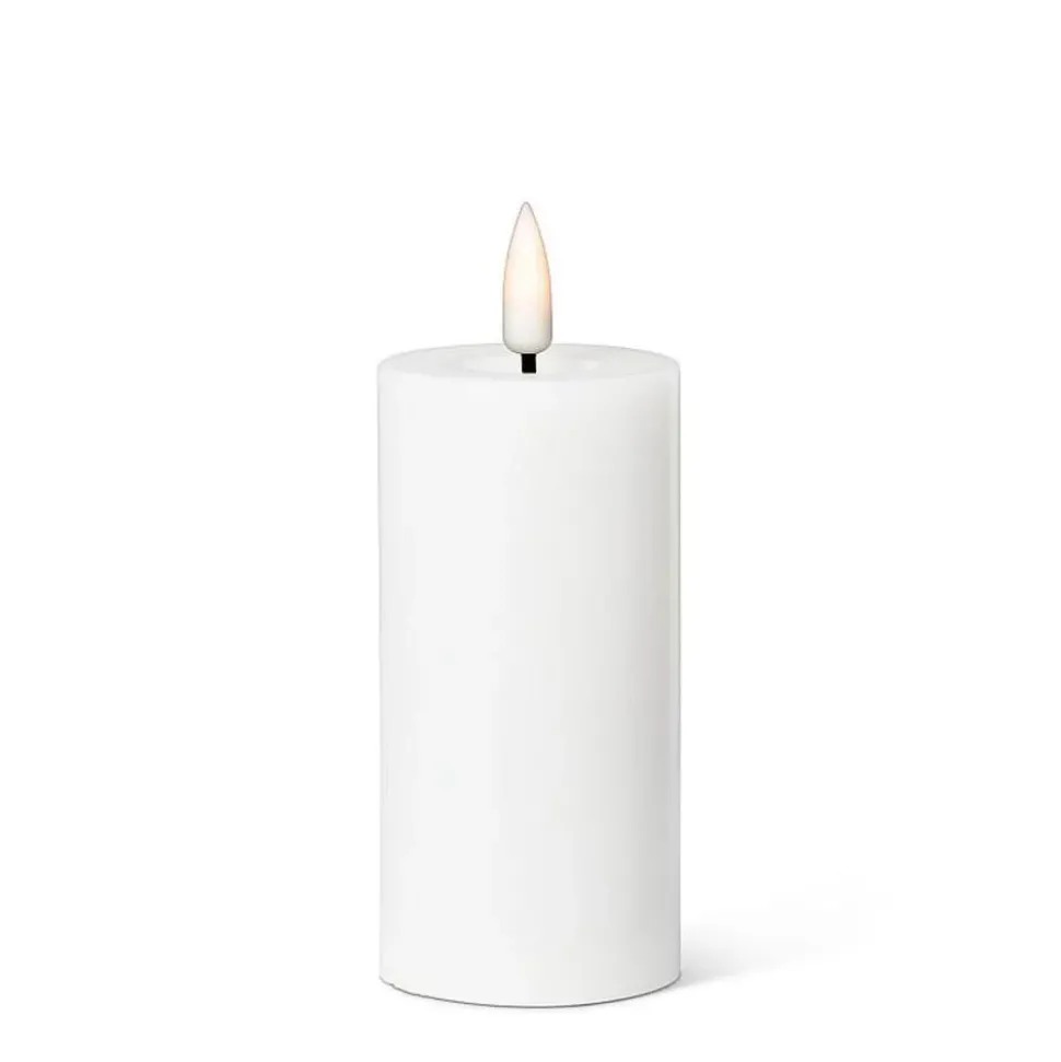 White wax LED candle, 4 x 2"