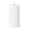 White wax LED candle, 6 x 3"