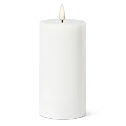 White wax LED candle, 6 x 3"