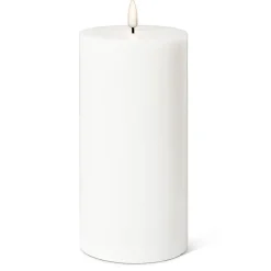 White wax LED candle, 8 x 4"