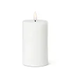 White wax LED candle, 5 x 3"