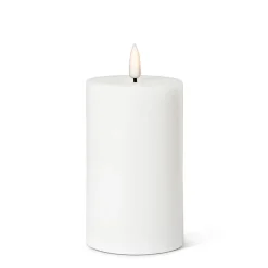 White wax LED candle, 5 x 3"