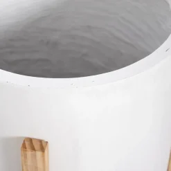 White wood plant pot stand