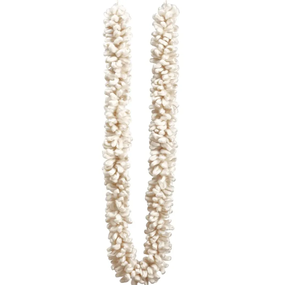 White yarn looped Christmas garland, 72"