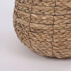 Woven rattan lined basket