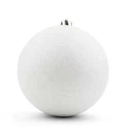 Wrickled white Christmas ball ornament, 8"