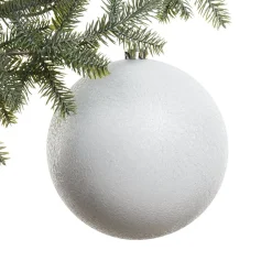 Wrickled white Christmas ball ornament, 8"
