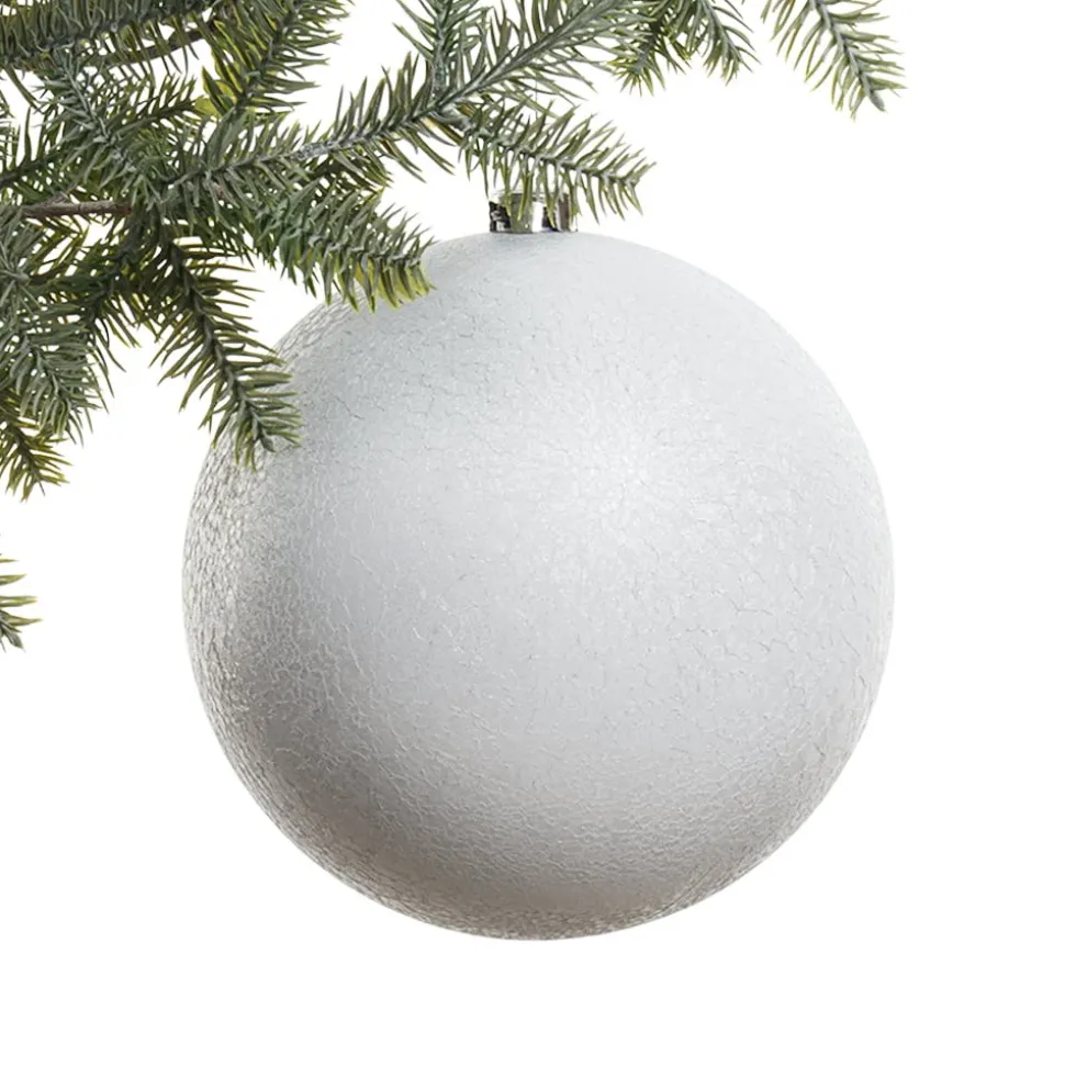 Wrickled white Christmas ball ornament, 8"