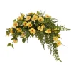 Yellow artificial flowers for grave