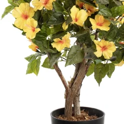Yellow artificial outdoor hibiscus tree