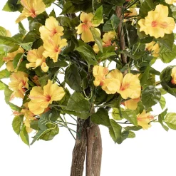 Yellow artificial outdoor hibiscus tree