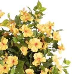 Yellow artificial outdoor hibiscus tree