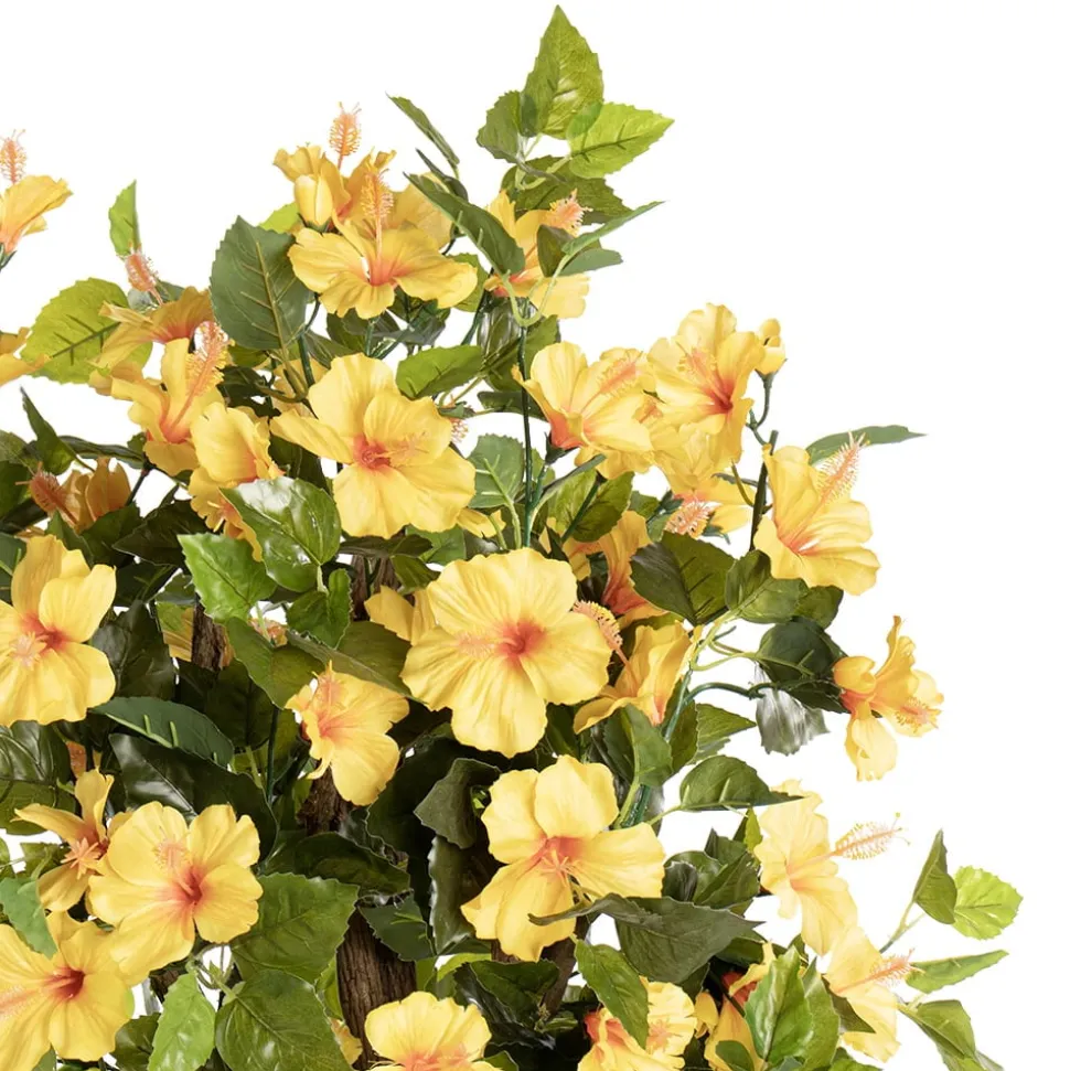 Yellow artificial outdoor hibiscus tree