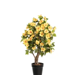 Yellow artificial outdoor hibiscus tree