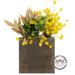 Yellow mimosa wall arrangement