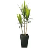 Yucca à trois troncs artificiel extérieur en pot, 68 x 27″