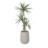 Yucca artificiel extérieur en pot beige fini terrazzo gris, 68″