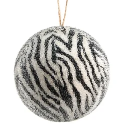 Zebra print ornament, 4″