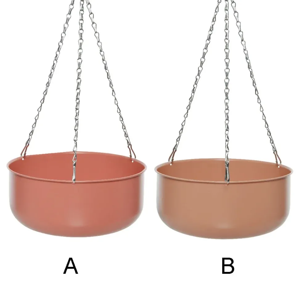 Zinc hanging planter, 4 x 9"